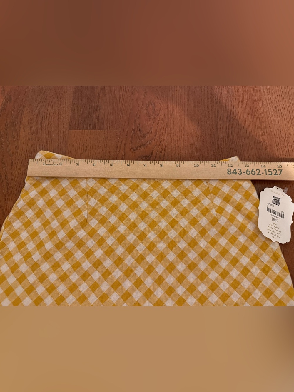 NWT Altar'd State Yellow Gingham Two Piece Set Crop Top Mini Skirt Co-Ord S - Picture 13 of 16
